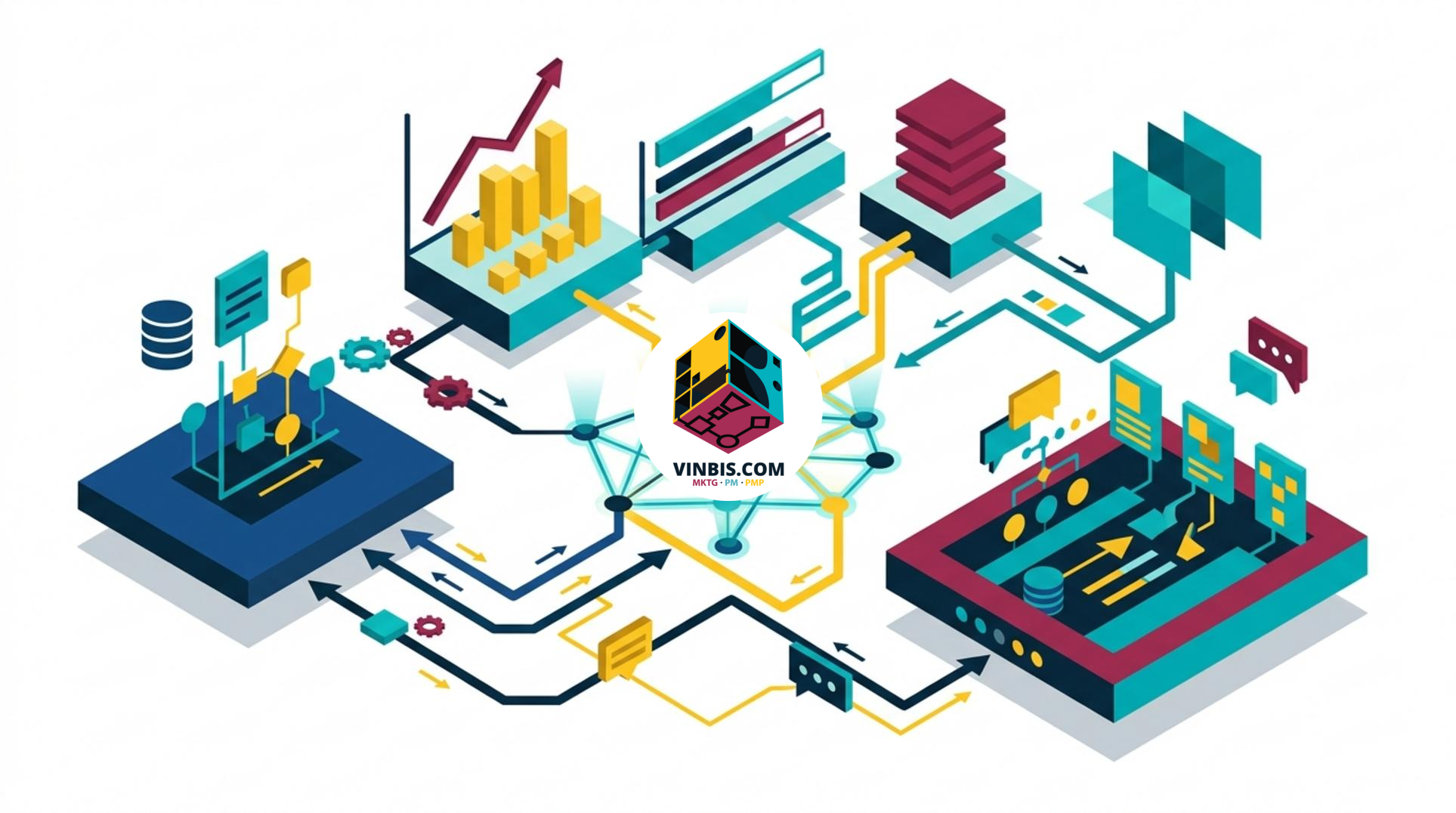 Illustrazione di un’integrazione tra Salesforce e il Teamwork Graph di Atlassian · Immagine illustrativa generata mediante intelligenza artificiale.