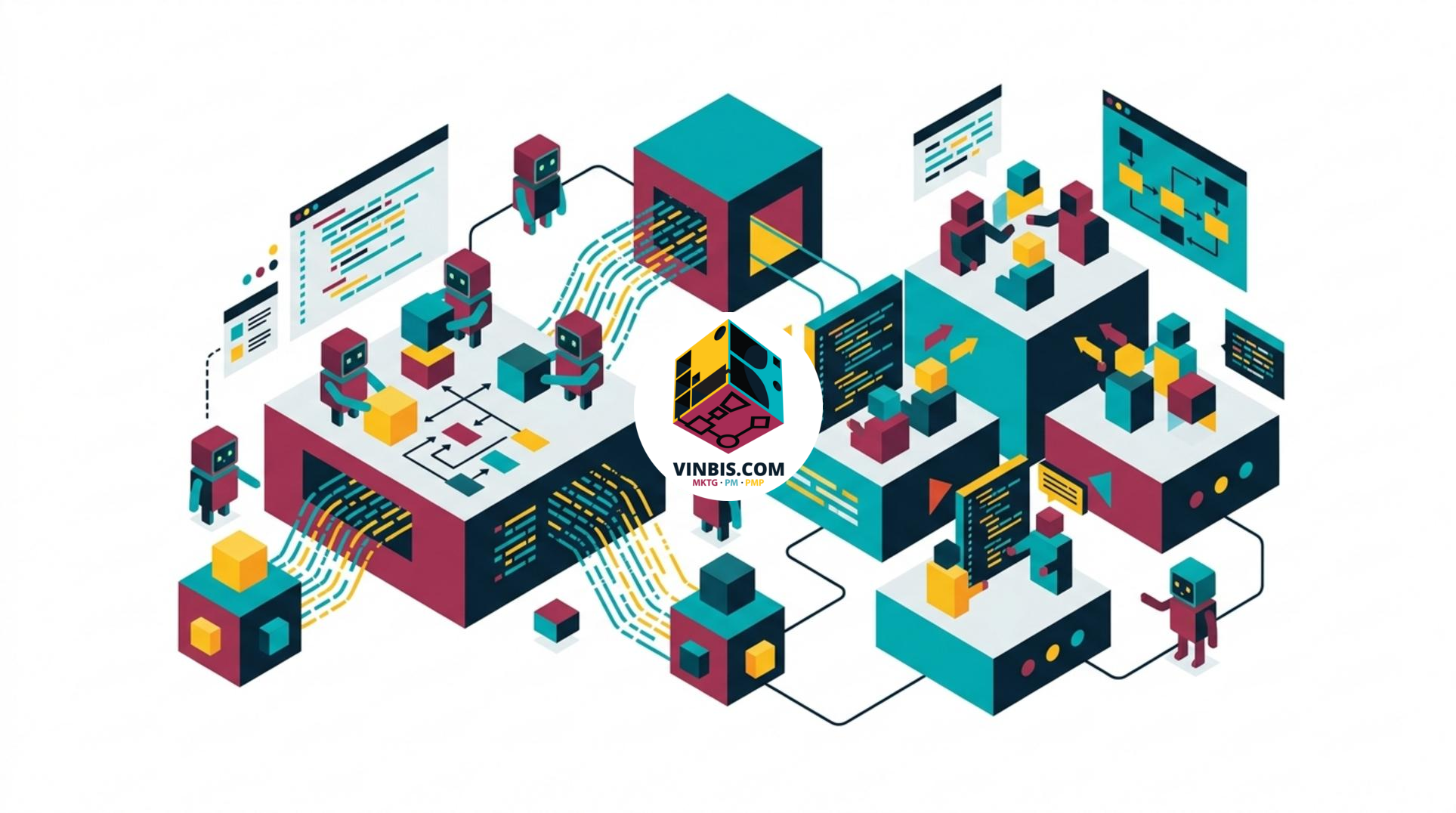Interfaccia di lavoro collaborativo con agenti di coding AI in un canale di progetto · Immagine illustrativa generata mediante intelligenza artificiale.