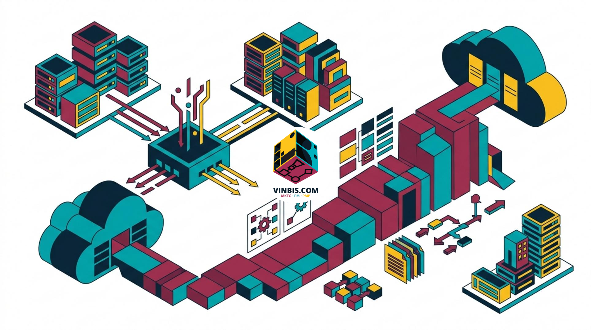 Illustrazione di una strategia di migrazione dei dati tra provider cloud · Immagine illustrativa generata mediante intelligenza artificiale.