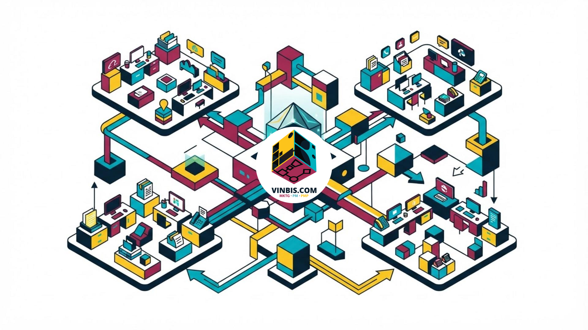 Illustrazione concettuale di un’applicazione AI per il lavoro d’ufficio collegata a Feishu · Immagine illustrativa generata mediante intelligenza artificiale.
