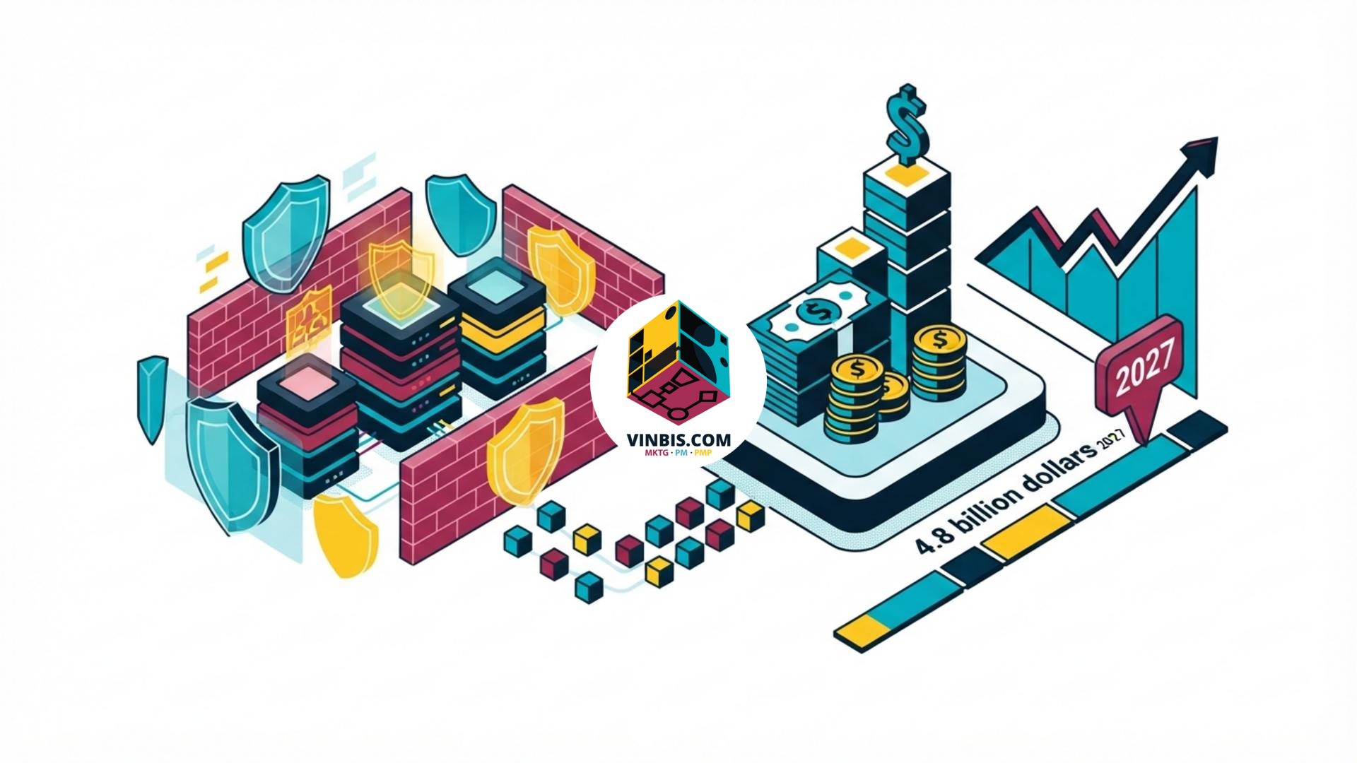 Illustrazione di un sistema di intelligenza artificiale protetto da elementi di sicurezza digitale · Immagine illustrativa generata mediante intelligenza artificiale.