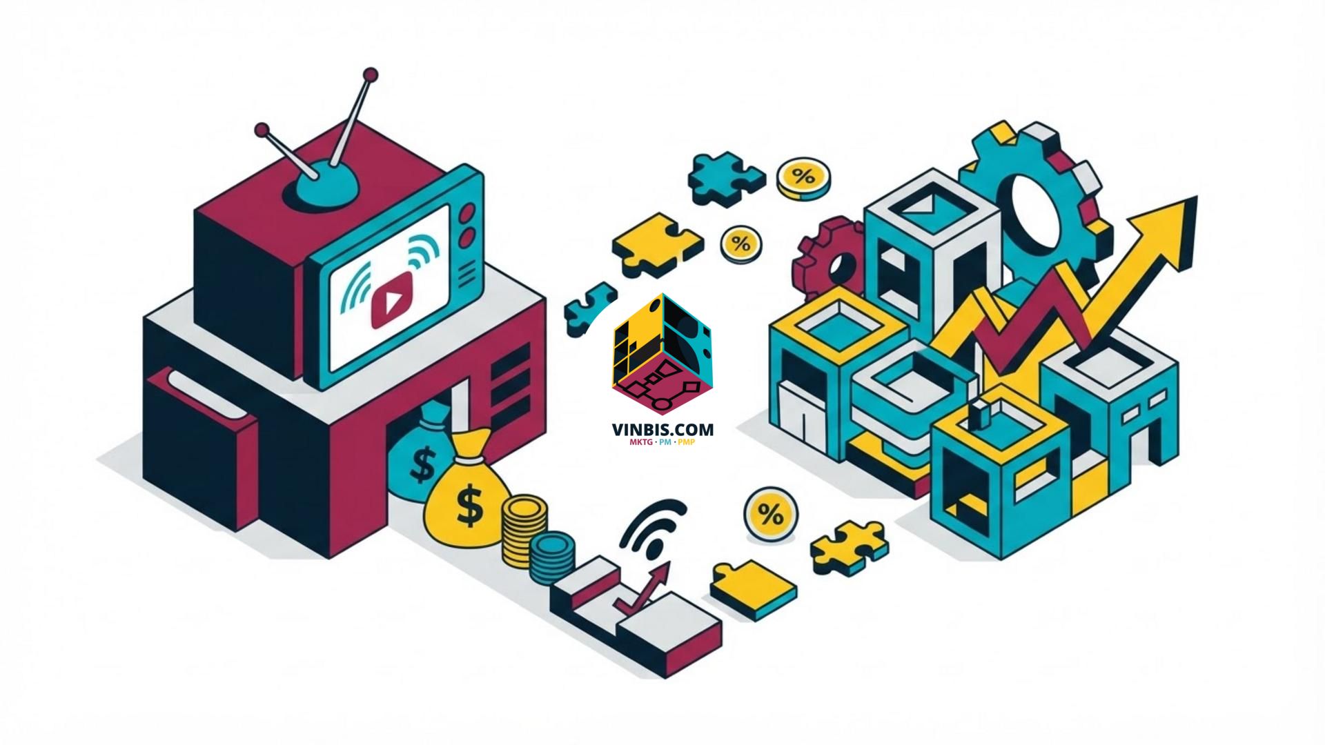 Televisore acceso con una pubblicità sullo schermo · Immagine illustrativa generata mediante intelligenza artificiale.