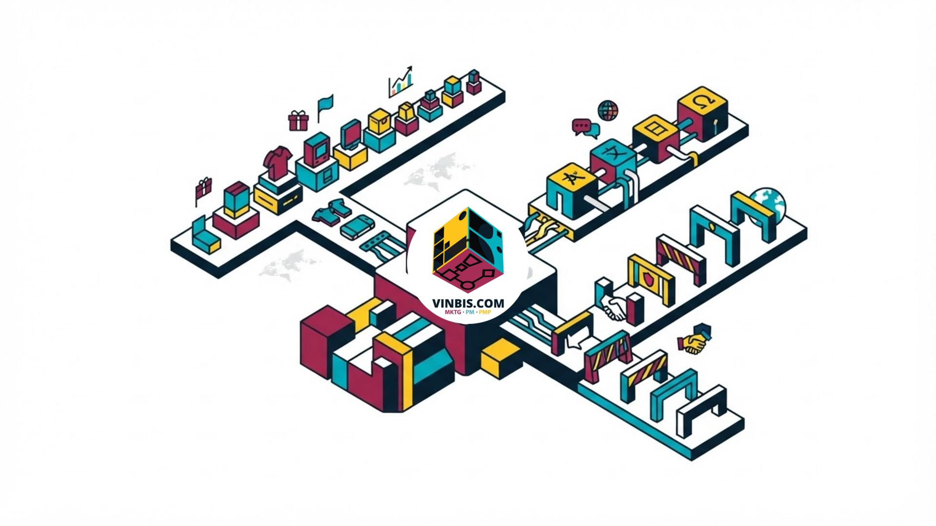 Illustrazione di una strategia digitale per la visibilità del brand in più mercati · Immagine illustrativa generata mediante intelligenza artificiale.