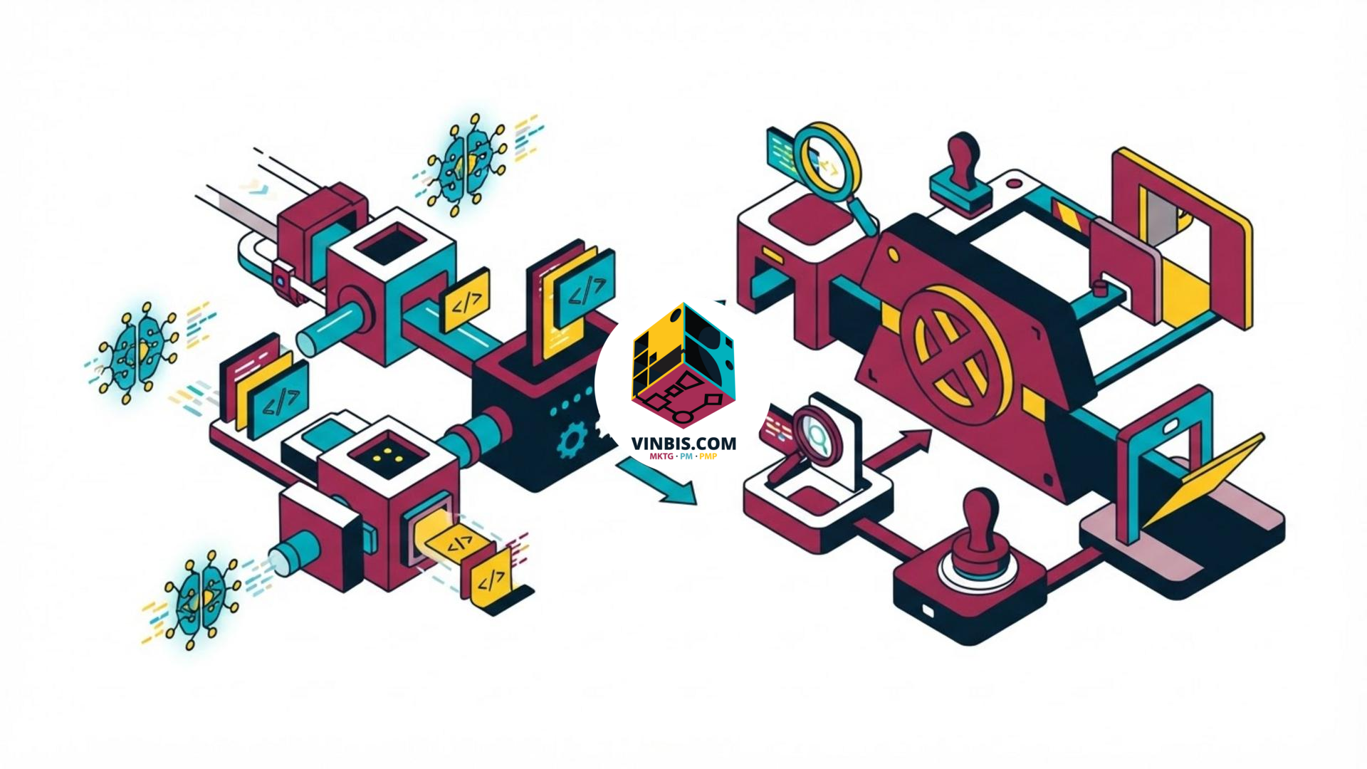 Agente AI al lavoro su codice e processi di sviluppo software · Immagine illustrativa generata mediante intelligenza artificiale.