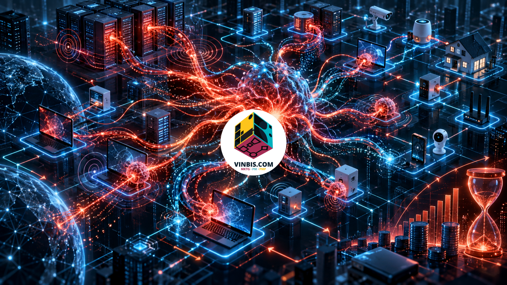 Illustrazione di un malware autonomo che sfrutta l’intelligenza artificiale · Immagine proveniente dall’articolo originale: ai4business.it