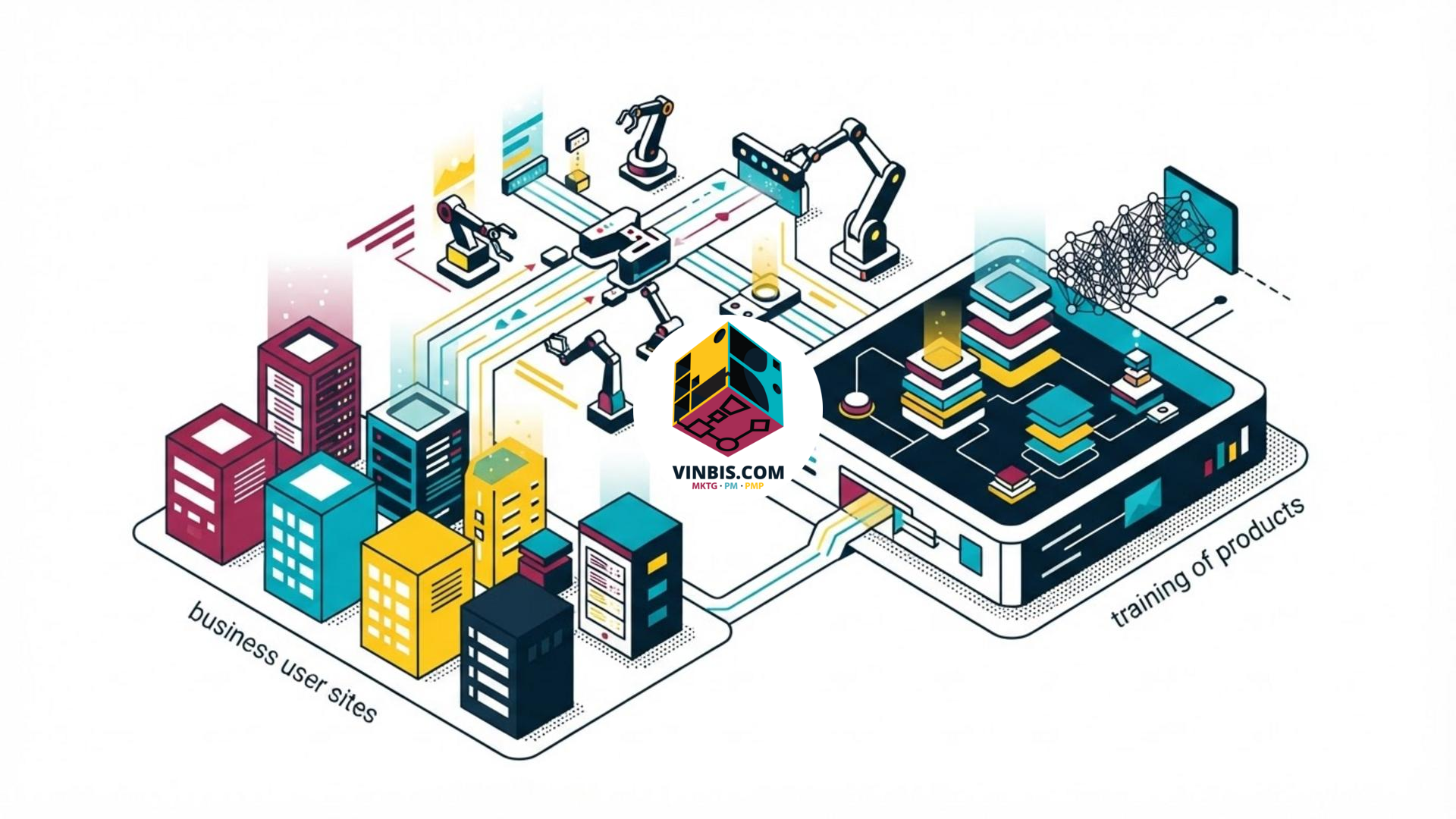 Illustrazione concettuale del crawling web e dell’intelligenza artificiale applicati alle attività aziendali · Immagine illustrativa generata mediante intelligenza artificiale.