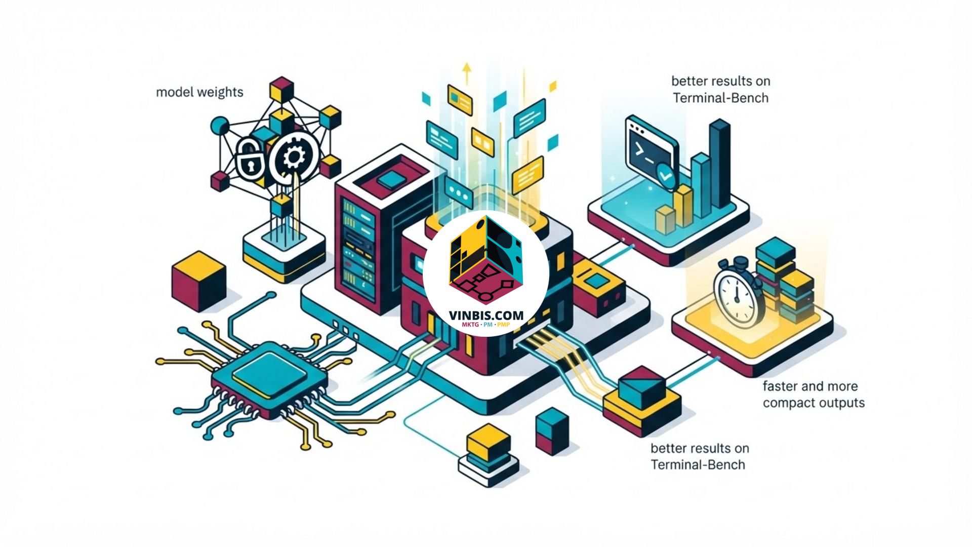 Illustrazione concettuale di un modello di intelligenza artificiale open-weight · Immagine illustrativa generata mediante intelligenza artificiale.