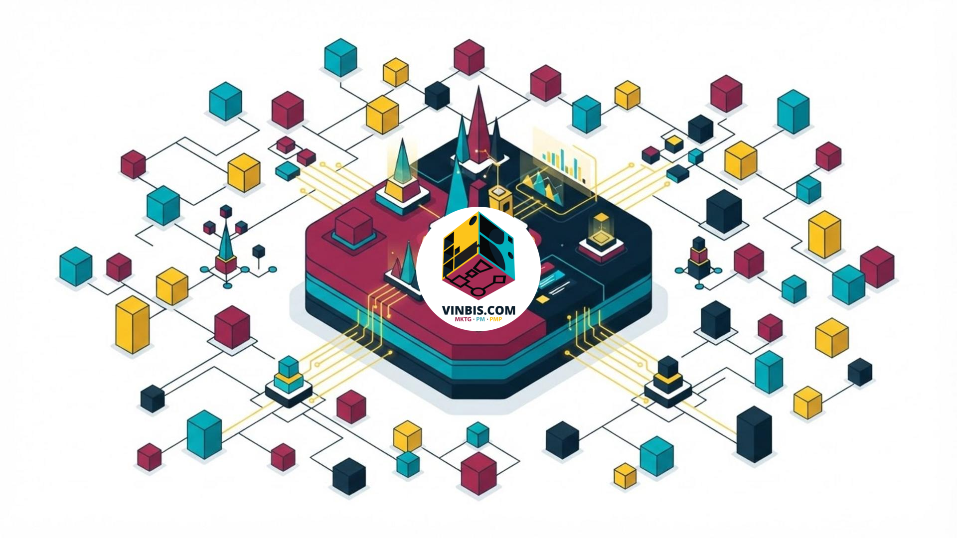 Rappresentazione digitale di agenti AI interconnessi attraverso una rete · Immagine illustrativa generata mediante intelligenza artificiale.