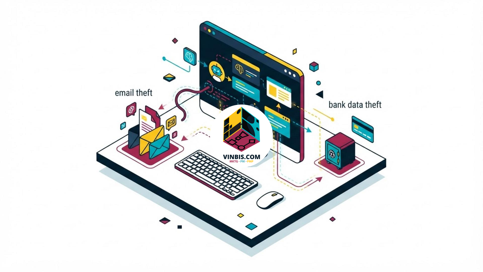 Illustrazione di un browser con agente AI e dati personali a rischio · Immagine illustrativa generata mediante intelligenza artificiale.