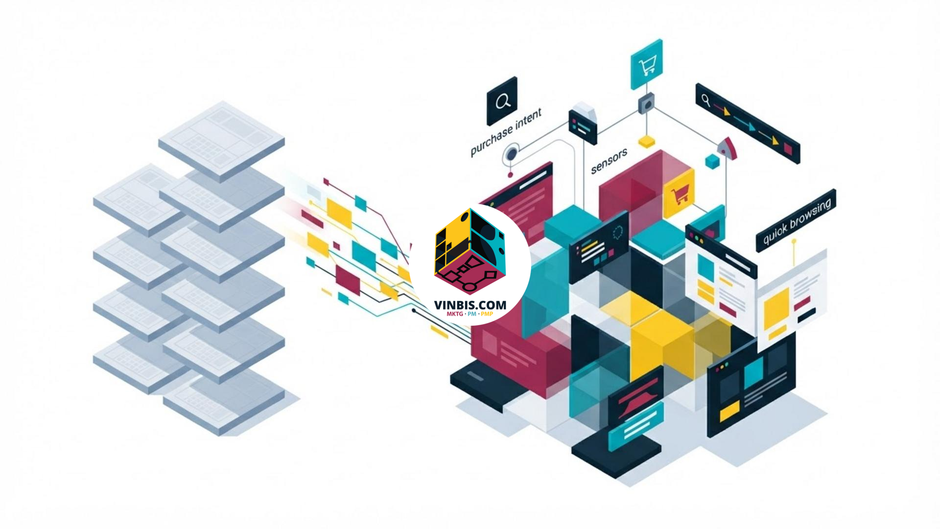 Interfaccia digitale adattiva che compone contenuti in base all’intento dell’utente · Immagine illustrativa generata mediante intelligenza artificiale.